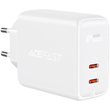 Încărcător Acefast 2x USB Tip C 40W, PPS, PD, QC 3.0, AFC, FCP Alb (A9 Alb)  A9 WHITE